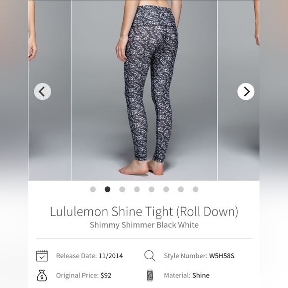 Lululemon Shine Tight Shimmy Shimmer Womens 4 Athlesuire Sporty Yoga Gym Sporty - Picture 2 of 16